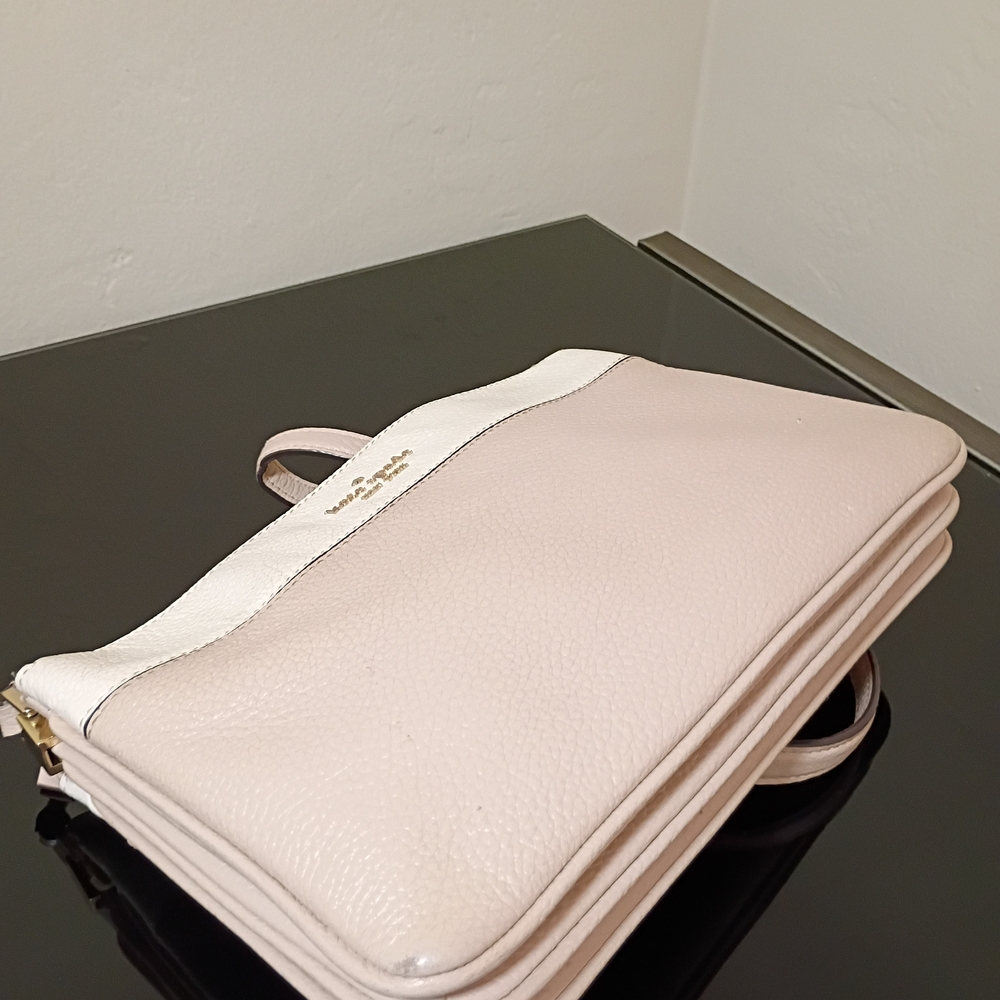 Kate Spade Beige and White Leather Clutch - Picture 7 of 8
